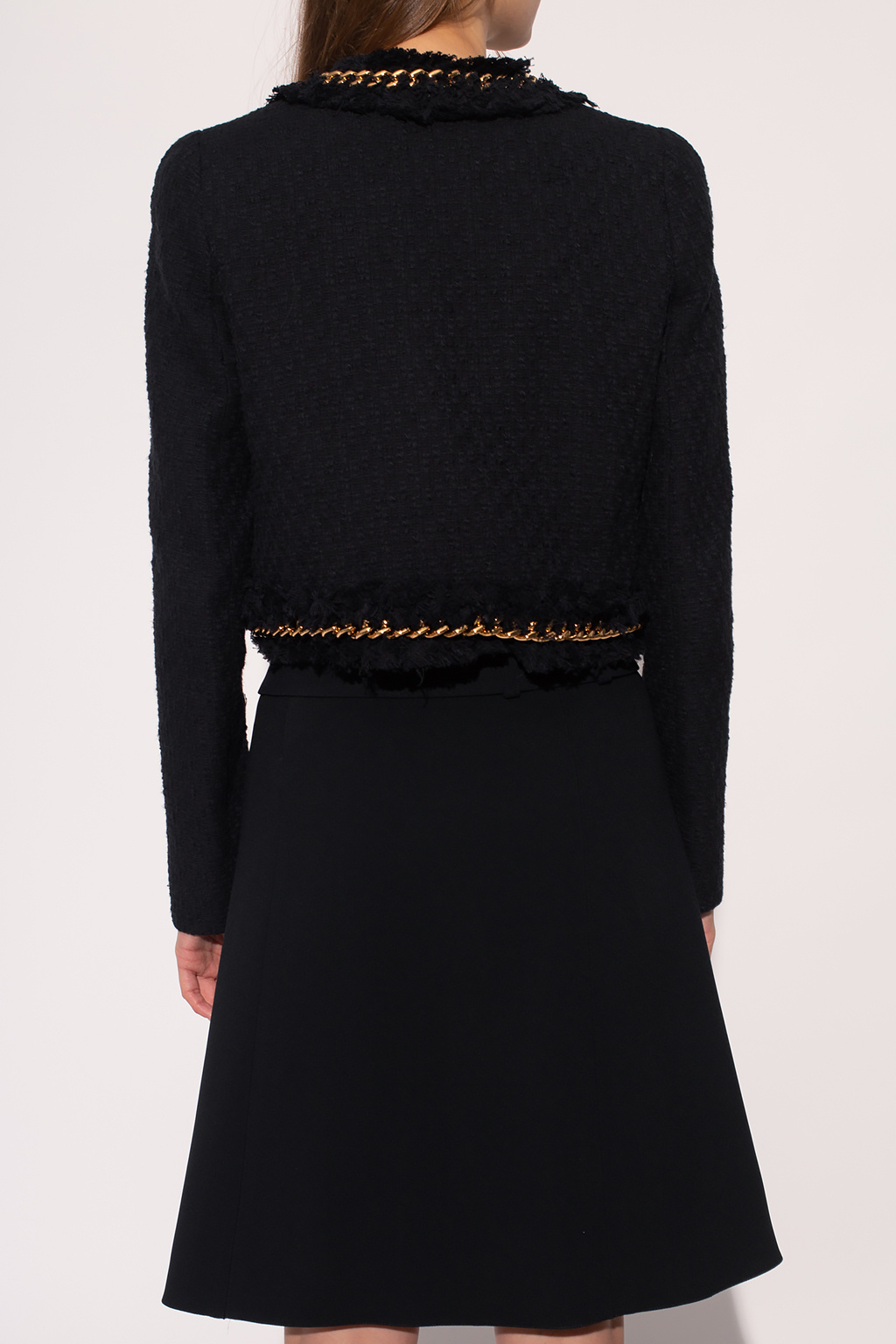 ジャケット VERSACE Black Tweed Blazer Versace sequin-embellished Tweed Jacket | Black | FARFETCH
